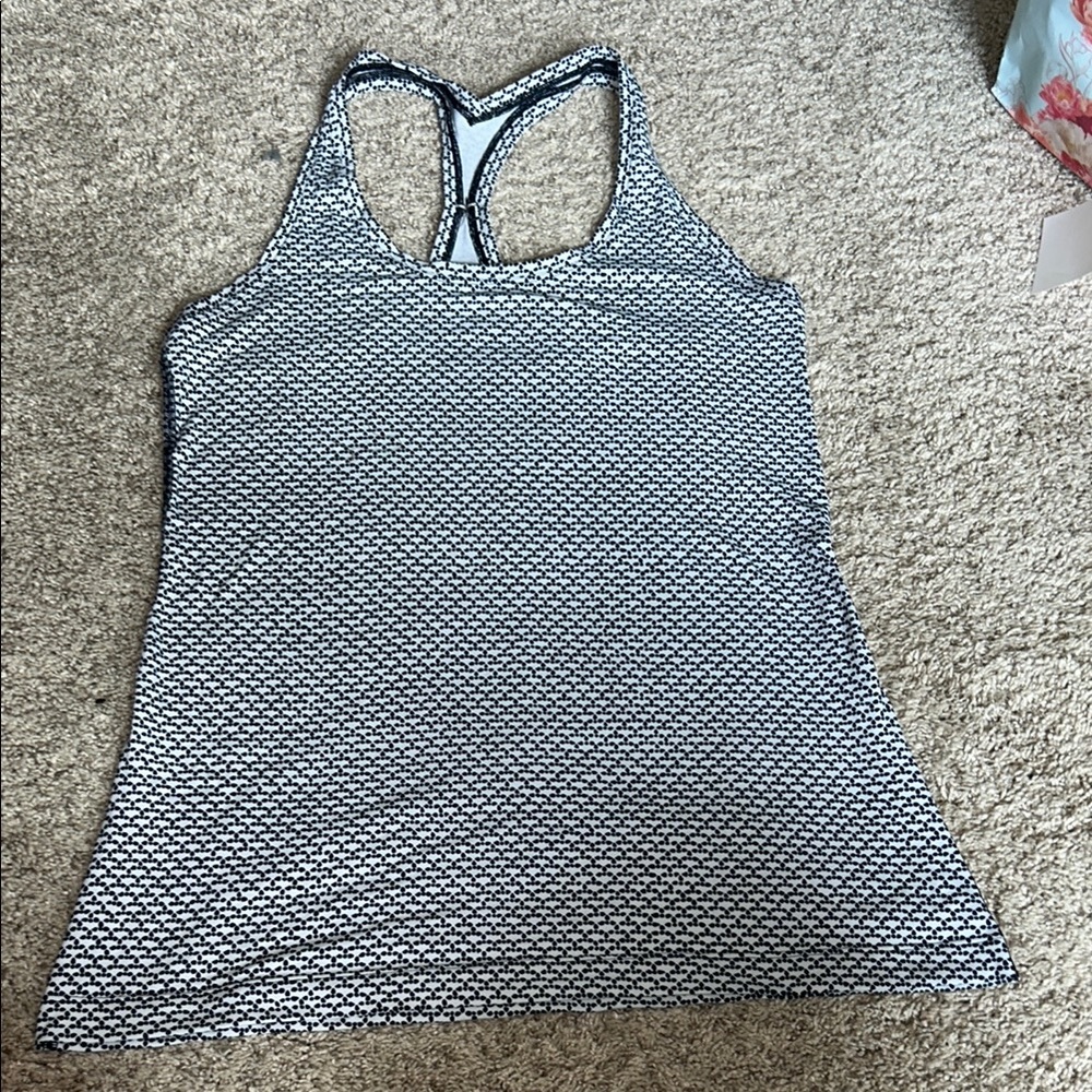 Lululemon Athletica Black and Gray Racerback Tank Top